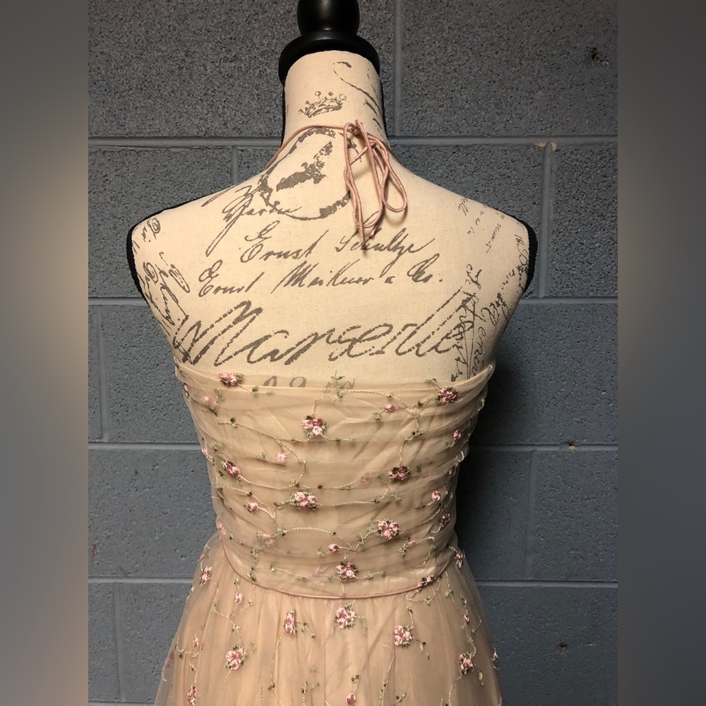 Elegant soft pink Floral Embroidered Wedding Dress - Picture 6 of 15
